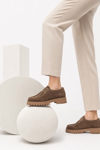 Luvi Shoes Talıa Toprak Süet Hakiki Deri Bağcıklı Kadın Loafer Ayakkabı