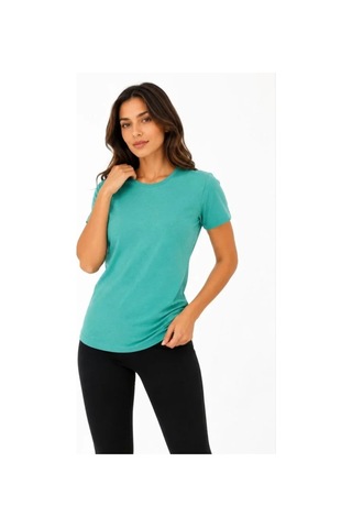 Butik İstanbul Basic Tişört Bisiklet Yaka Kısa Kol Günlük Yazlık Slim Fit T-shirt - Su Yeşili