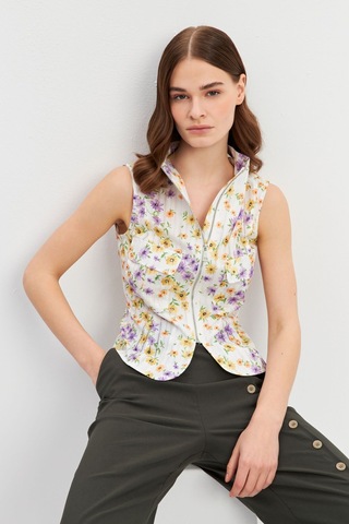 Stella Pulvis Çok Renkli Fermuarlı Cepli Kuplu Bluz Çok Renkli