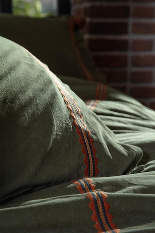 Ecocotton Hazar Yeşil Çift Kişilik %100 Organik Pamuk Saten Parça Boya Nevresim Takımı
