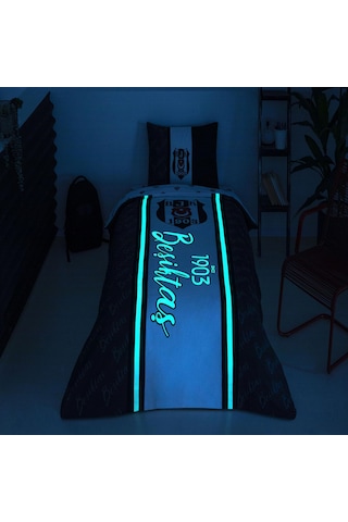 Taç Lisanslı Nevresim Takımı Beşiktaş 1903 Glow Tek Kişilik