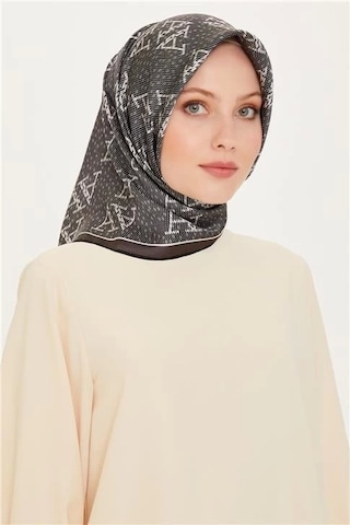 Armine Sura Saf İpek Eşarp 9228d 54 Füme