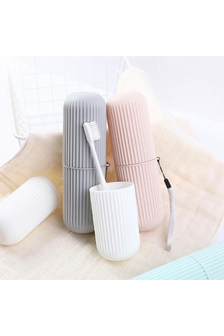 Seyahat Tipi Plastik Diş Fırçası Gözlük Kalem Fırça Erzak Saklama Kabı Düzenleme Kalemlik 4741 2 Adet Sarı