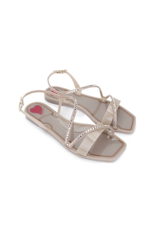 Menghi Kadın Pvc Bej Düz Sandalet 774 810e Bn Sndlt Y25 Cumıno Bej