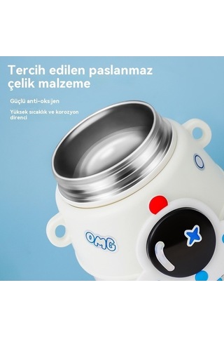 Novahub Yalıtım Uzay Su Pipet Paslanmaz Ördek Öğrenci Karikatür Kapasiteli Gemisi Gagası Çocuk Çelik Büyük Beyaz Beyaz Bardağı 316 Wi Beyaz