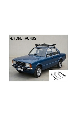 Oluklu Tavan Sepeti Ford Taunus Uyumlu 4 Ayaklı Bagaj Sepeti
