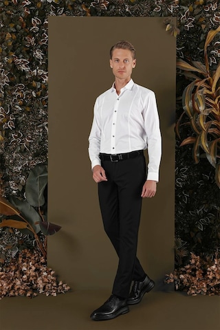 Efor Gk 700 Slim Fit Beyaz Klasik Gömlek Beyaz