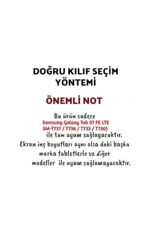 Samsung Galaxy Tab S7 Fe Sm-t737 / T736 / T733 / T730 12.4 Inç Silikon Kılıf + Nano Ekran Koruyucu