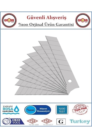Maket Bıçağı Yedek Ağzı - Büyük Maket Yedek Ucu - 10 Adet