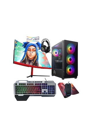 Turbox TX4545 R5-4500 32 GB 1 TB SSD 4 GB RX560 23.6" Free Dos Curved Masaüstü Oyuncu Bilgisayarı