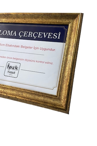 Diploma Çerçevesi - Hakiki Camlı Ürün - 25x35,2 Boyutta Gold Renk