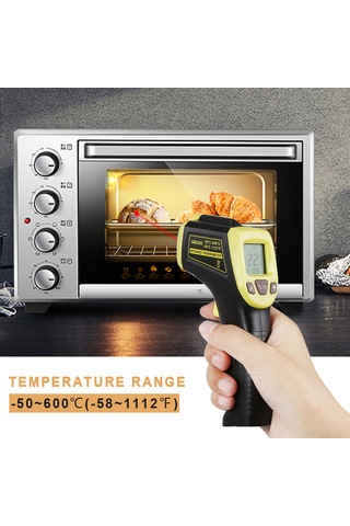 Moveevo Endüstriyel Enstrüman: Gm320s Entegre Termometre -50 C/+600 C Aralığında Sıcaklık Ölçümü, Plastik Yapı, Sarı Renk