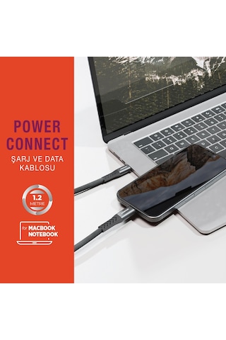 Polosmart Psm117 65w Type-c To Type-c Hızlı Şarj Ve Data Kablosu Notebook Ve Apple Uyumlu MacBook Gri