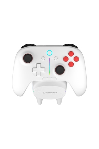 Rampage Hydra Pro Bluetooth + 2.4 Ghz Şarj İstasyonlu RGB Joypad Oyun Kolu Beyaz