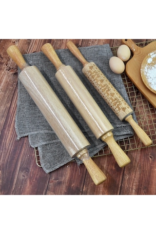 Yifomall Kuru Ağacı Noel Geyiği Desenli Yoğurma Çubuğu, 43cm Büyük Boy, Hamur Yoğurma, Mantı, Pastane Gereci, Dayanıklı Ve Temizlenmesi Kolay