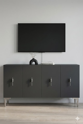 Ka1217as Salkım Konsol Ve Tv Sehpası Antrasit-silver 120cm