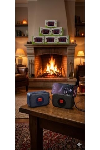 Bluetooth Hoparlör Speaker Led Işıklı Usb Ve Hafıza Kartı Destekli Telefon Standlı Taşınabilir Tam Bir Performans Ürünü Kaybetseniz Üzülmeyeceğiniz k Ürün Ön Panel Mavi