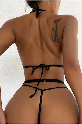 Siyah Fantazi Iç Giyim Babydoll Gecelik Siyah