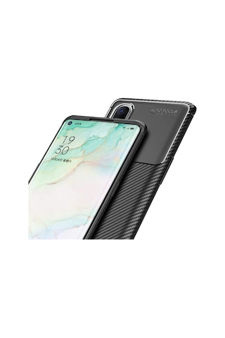 Apsuwa Oppo Reno 3 Pro Kılıf Negro Karbon Fiber Silikon