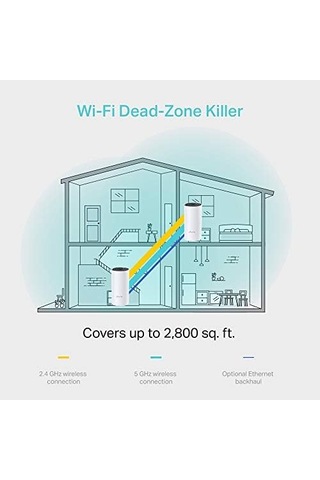 Deco M4 2-pack, Ac1200 Mbps, Dual-band, Gigabit Portları, 100 Cihaza Kadar Bağlanılabilirlik, 260 M²&apos Ye Kadar Kapsama, Mobil Uygulama İle Kolay Kurulum, Wi-fi 5 Mesh Sistemi