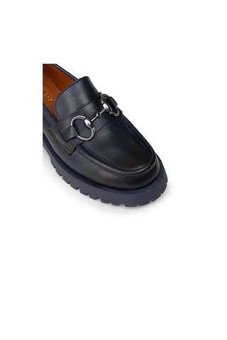 Deery Kadın Hakiki Deri Lacivert Tokalı Loafer - 02037zlcve01