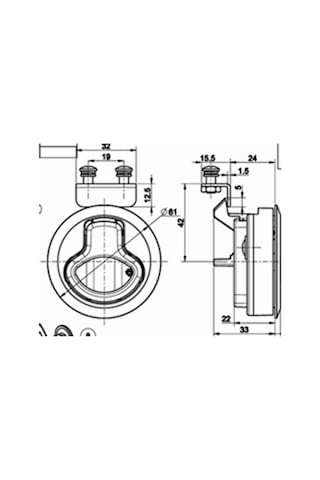 Sensation Karavan Tekne Gömme Kulp Krom 61mm Çek-bırak