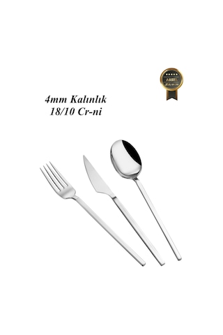 Arsel Venüs 36 Parça Kutulu Çatal Kaşık Bıçak Takımı 18/10 Kalite 4mm Premium Ağır Paslanmaz Çelik Gümüş