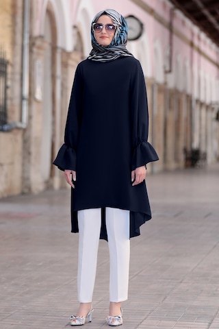 Feryal Büyük Beden Pantolon Tunik Tesettür Takım Lacivert