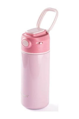 Bangda Pembe Paslanmaz Çelik Termometreli Termos 350ml Pembe