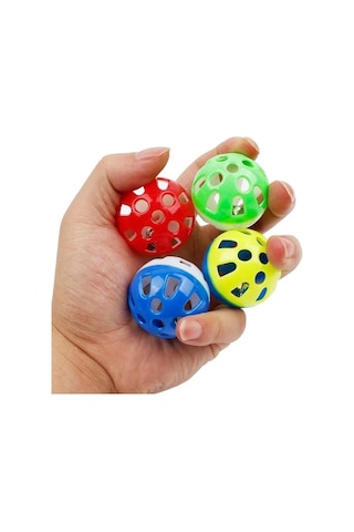 Ozzipetshop Papağan Oyun Topu - 5 Adet Zilli Kuş Oyuncak Seti / Renkli Ve Eğlenceli