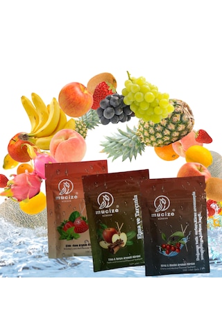 Mucize 3lü Set Aromali Kürdan 3 Adet Refill Doypak - Çilek -nane/elma-tarçın/kiraz-mentol