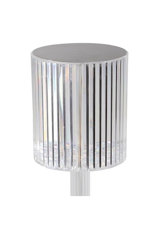 Lucignano Led Pilli Masa Lambası, Kristal Masa Lambası, Kablosuz, Abajurlu Kristal Lamba, Rgb Renk Değişimi, Plastik Çok Renkli