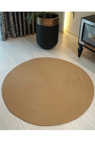 Jüt Yuvarlak Hasır Görünümlü Klasik Halı Kilim Jüt