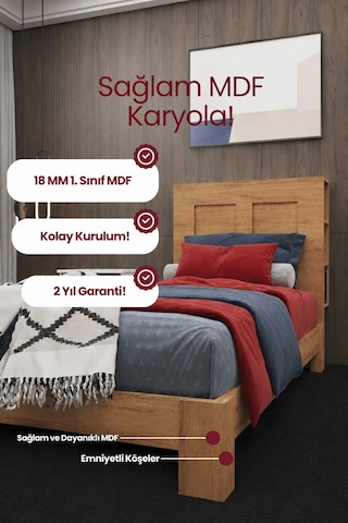 My Chapter Kitaplık Başlıklı Çift Kişilik Mdf Karyola