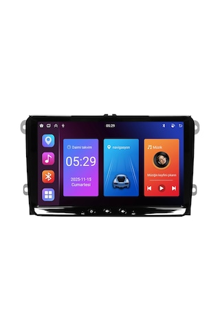 Volkswagen Golf 5/golf 6 Android Multimedya Sistemi 2004-2012 Crv-4580sd Piano Black Çerçeve 9"