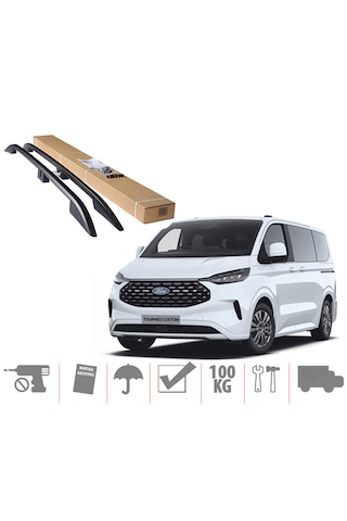Ford Custom Kısa Üst Port Bagaj Tavan Çıtası 2024 Sonrası Siyah