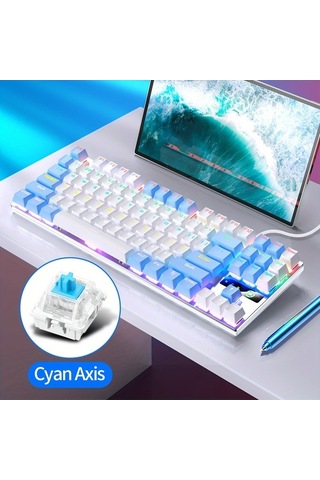 Fastbuy Mavi Anahtarlı Kablolu Usb Konektörlü Mekanik Klavye