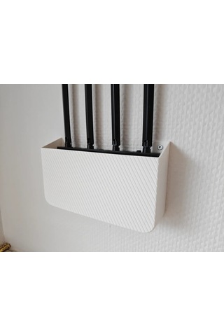 Storeşahin 3d Baskı Duvar Tipi Wifi Modem Saklama Rafı Router Gizleme Askısı Kablo Çıkışlı Beyaz Modem Tutucu 23x13 Cm Shn0720