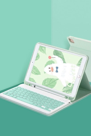 Newface - 882 - Apple iPad Uyumlu Pro 11 2022 Kılıf Kc01 Smart Klavyeli Tablet Kılıfı - - Glblseme - Açık Yeşil