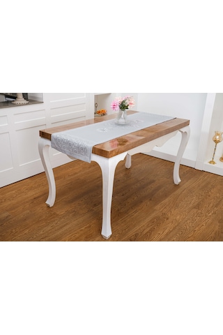 Finezza İris Jaka rPolyester Kumaş Gri Runner 45x150 cm - 1411