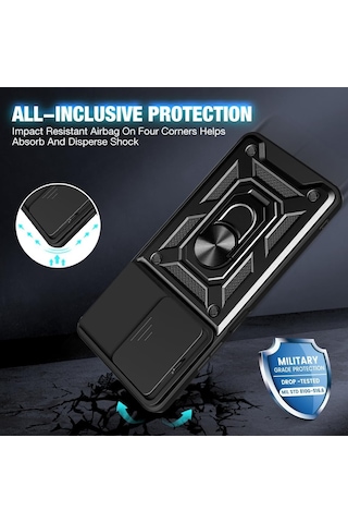Xiaomi Redmi Note 13 Pro 4g Kılıf Kamera Sürgülü Korumalı Zırh Tank