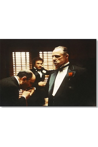 Cakasepetim The Godfather Marlon Brando El Öpme Sahnesi Ahşap Mdf Tablo