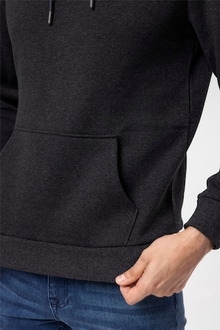 Süvari Oversize Geniş Kesim Pamuklu Yumuşak Dokulu Içi Polarlı Basic Kapüşonlu Sweatshirt Antrasit S08