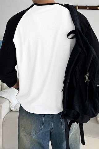 Tarz Cool Erkek Reglan Kol Uzun Kollu Basic Tişört Süprem %100 Cotton Bisiklet Yaka Rahat Kalıp Beyaz