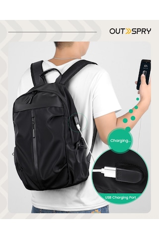 Neevoyu Erkek İş Laptop Çantası Büyük Kapasiteli Usb Şarjlı Katmanlı Depolama Tekerlekli Çanta Siyah Siyah