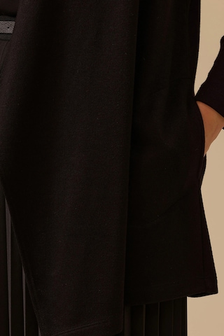 Galaxi Kadın Büyük Beden Asimetrik Kesim Triko Hırka 4004 Siyah Siyah