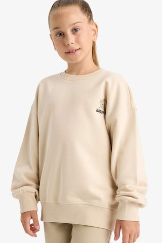 Defacto Kız Çocuk Oversize Geniş Kalıp Bisiklet Yaka Baskılı Sweatshirt E6755a825auer230 Ekru