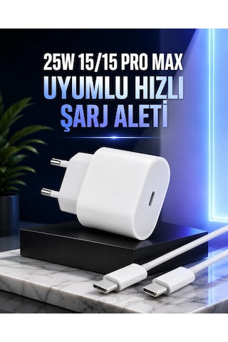 Güç Adaptörü Ve Kablosu Şarj Aleti 15/15 Pro Max Uyumlu Hızlı Şarj 19257279