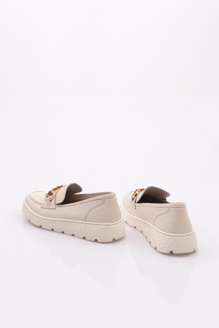 Dgn 25215 Kadin Aksesuarli Loafer Ayakkabi Krem