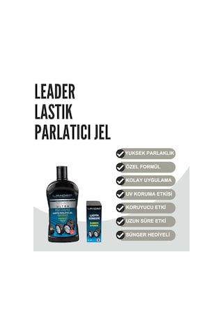 Lastik Parlatıcı Jel 500 Ml + Lastik Süngeri Hediyeli Uv Korumalı Uzun Süre Kalıcı Lastik Bakım Jeli